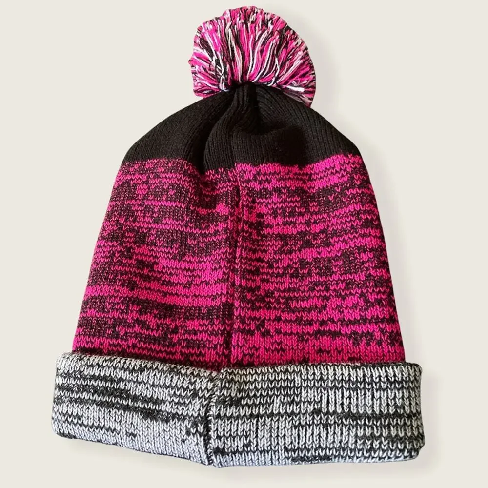 Bay State Pink and Black Boston Pom Pom Hat